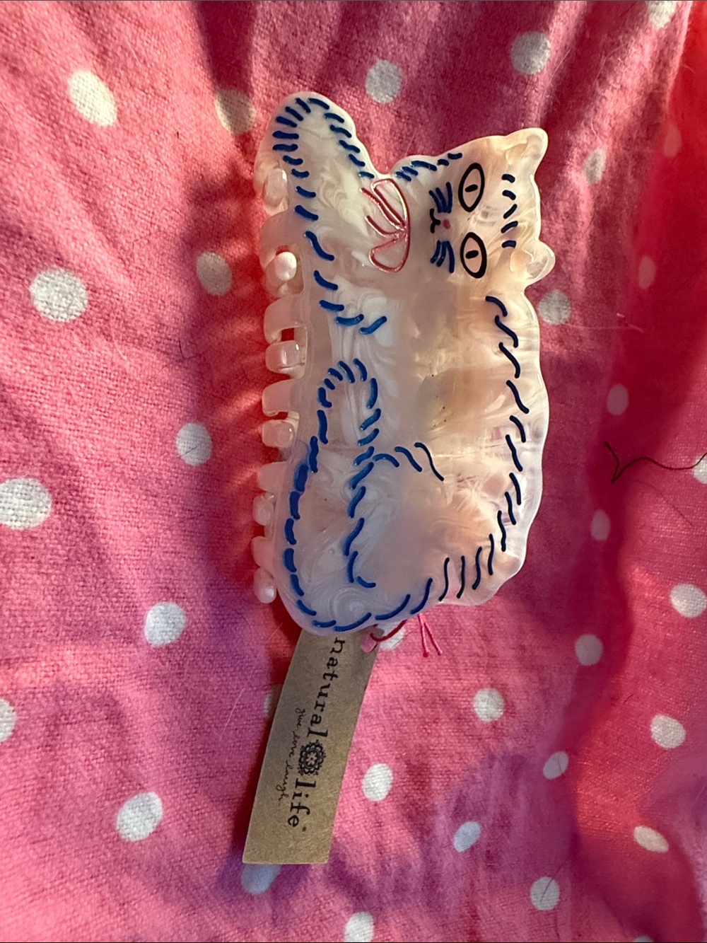 NATURAL LIFE Pink and Blue Cat Hair Claw Clip